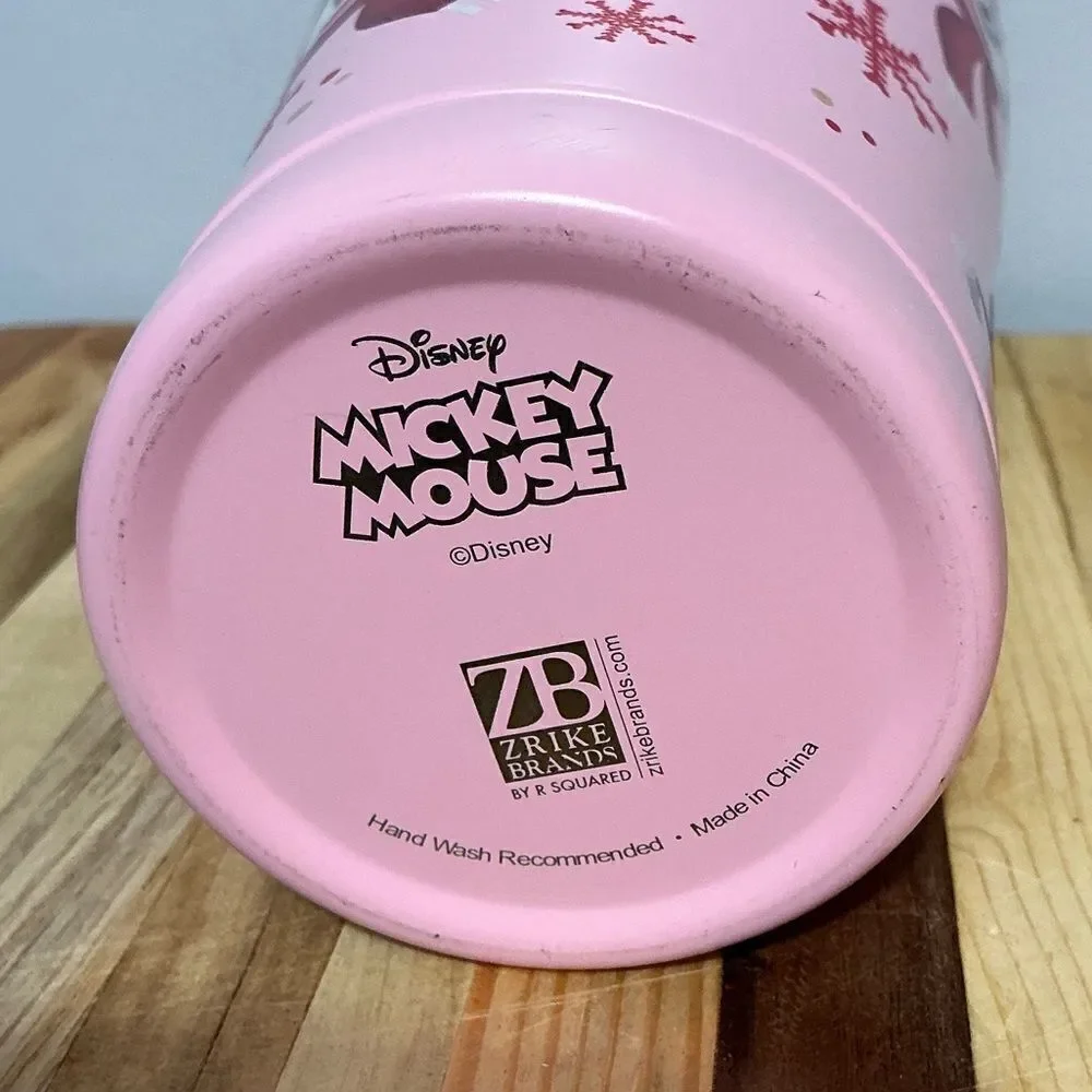 Disney Christmas Mickey Mouse Peppermint Candy Stainless Steel Tumbler Pink